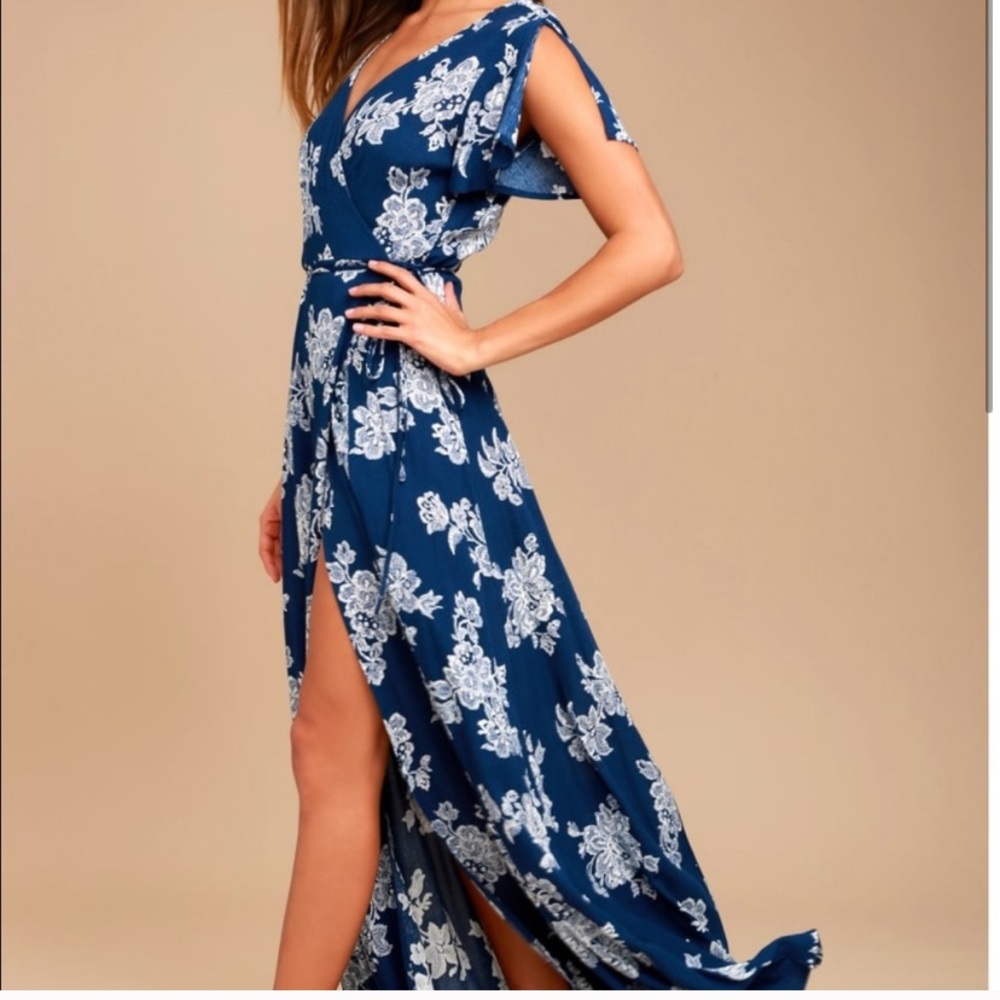 Lulus floral wrap maxi dress